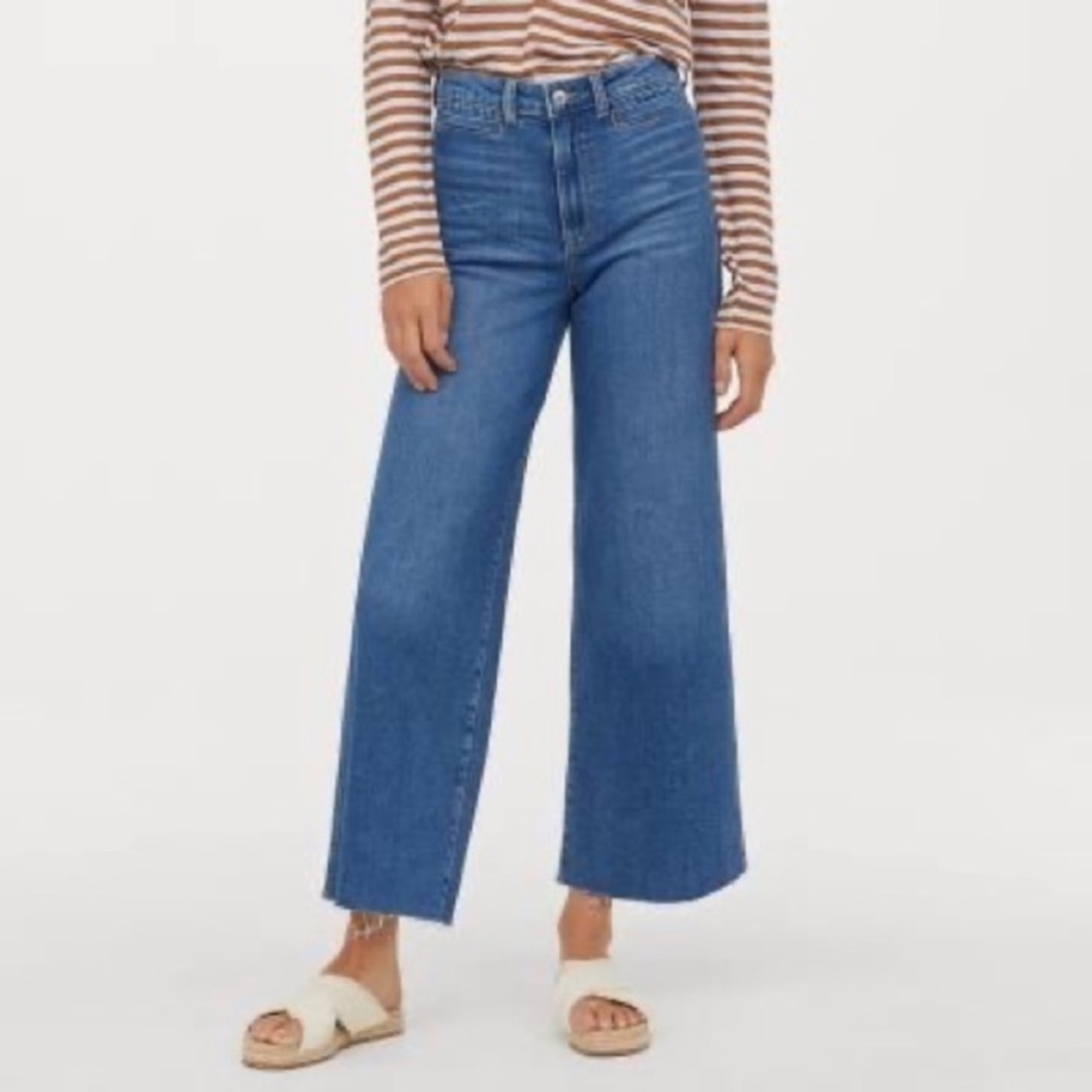 H&M high-waisted denim culottes size 10